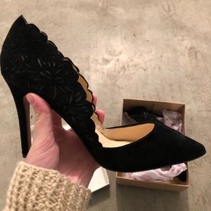 Black detailed high heels